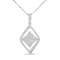 10k White Gold 1/3ctw Mixed Cut Diamond Double Triangle 18" Pendant w\chain