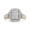 1.00ctw Round and Baguette Diamond 14K Yellow and White Gold Halo Ring