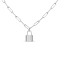 Sterling Silver 1/10ctw Round Diamond Lock Paperclip Chin Necklace (H-I
Color, SI1-SI2 Clarity)