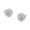 Sterling Silver .25ctw Baguette and Round Diamond Swirl Love Knot Stud Earrings