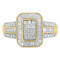 10K Yellow Gold Round and Baguette-Cut Diamond Cluster Ring (1.0 Cttw,
I-J Color, SI1-SI2 Clarity)