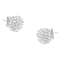 Sterling Silver 1/2 Round and Baguette Diamond Sunburst Floral Cluster
Stud Earrings