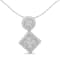 14K White Gold 1.0ctw Diamond Pendant w\chain(H-I, I1-I2)