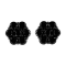 Sterling Silver 1.0ctw Prong Set Round-Cut Treated Black Diamond Floral
Cluster Stud Earring