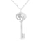 .925 Sterling Silver Diamond Accent Zodiac Key Pendant Necklace