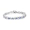 3.5 mm Lab Created Blue Aquamarine and 1/6 ctw Diamond Rhodium Over
Sterling Silver Tennis Bracelet