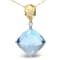 18K Two-tone Gold Cushion Blue Topaz and Pear Lemon Quartz with Diamond
Accent Dangle Drop Pendant