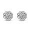 Sterling Silver 1/2ctw Round Diamond Cluster Openwork Floral Halo Stud Earrings