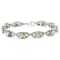 .925 Sterling Silver 7x7 mm Cushion Cut Prasiolite and 1/20ctw Round Cut
Diamond Tennis Bracelet