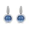 18K White Gold Bezel Set 11mm Blue Topaz and 1/2ctw Invisible Set
Diamond Bale Dangle Earrings