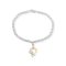 10K Yellow Gold 1/10ctw Diamond Awareness Ribbon & Heart Charm .925
Sterling Silver Rolo Bracelet