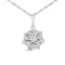 0.25ctw Diamond Floral Cluster Sterling Silver Necklace