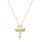 10K Yellow Gold Over Sterling Silver Diamond Accent Heart Angel Wing Key
to Heaven Pendant w\chain