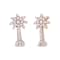 10K Rose Gold 1/4 Cttw Diamond Palm Tree Push Back Stud Earrings