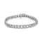 Rhodium Over Sterling Silver 1/2 Cttw Diamond Wave Style Tennis Bracelet