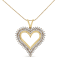 2.00ctw Diamond Heart 14K Yellow Gold Over Sterling Silver Pendant
Necklace with 18" Chain