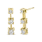 14K Yellow Gold 1/2ctw Round Diamond 3 Stone Graduated Drop Past,
Present and Future Stud Earrings