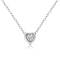 0.10ctw Round Miracle-Set Diamond 10K White Gold Heart Pendant with Chain