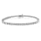 Sterling Silver 3.0ctw Prong-Set Round Diamond 2 Row Link Tennis Bracelet