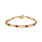 10K Yellow Gold Ruby and 1/10ctw Diamond Bar Prong Set Bracelet (H-I
Color, SI1-SI2 Clarity)