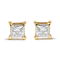 10K Yellow Gold 5/8 Cttw Princess Cut Diamond 4-Prong Solitaire Stud Earrings