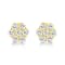 14K Yellow Gold 1/2ctw Brilliant Round Cut Diamond Floral Cluster Stud Earrings