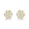 14K Yellow Gold 1/2ctw Brilliant Round Cut Diamond Floral Cluster Stud Earrings