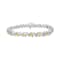 3.5 mm Lab Created Yellow Citrine and 1/6 ctw Diamond Rhodium Over
Sterling Silver Tennis Bracelet