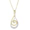 10K Two-Tone Gold Espira Round Diamond Spiral Pendant w\chain(1/6ctw,
J-K Color, I2-I3 Clarity)