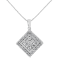 10K White Gold 1/2ctw Diamond Square Pendant w\chain(I-J, I2-I3)