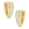 14K Two-Tone Gold 1.0ctw Channel Set Round and Baguette Diamond Multi
Row Huggie Hoop Earrings