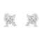 14K White Gold Marquise Diamond Flower Stud Earring 1.00ctw