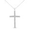 1/4ctw Diamond Cross Unisex Sterling Silver Pendant Necklace with
18" Chain