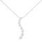 14K White Gold 3.0ctw Mixed Cut Diamond S Shaped Graduated 18"
Pendant w\chain