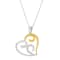 Open Heart with Swirls 10K Yellow Gold Over Sterling Silver Necklace