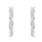 Sterling-Silver 1/4ctw Pave Set Diamond Twisted Spiral Hoop Earring