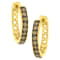 10K Yellow Gold and Black Rhodium Plated 1.0ctw Round-Cut Champagne
Diamond Hoop Earrings