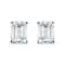 14K White Gold 2.0ctw Emerald Cut Lab Grown Diamond Solitaire Stud Earrings