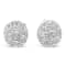 Sterling Silver Diamond Cluster Stud Earrings .15ctw
