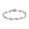 Sterling Silver 2.50ctw Diamond Pear Shaped and Bezel Link Bracelet