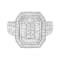 Sterling Silver Round and Baguette Diamond Cathedral Ring (0.75 Cttw,
H-I Color, I2-I3 Clarity)