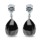 18K White Gold Onyx Pear and Blue Topaz Pear Gemstone with Diamond
Accent Teardrop Dangle Earrings