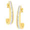 10K Yellow Gold 1.0ctw Channel Set Diamond J-Hoop Earrings