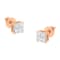 10K Rose Gold Diamond Square Stud Earring 1/2ctw