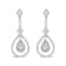 18K White Gold 1 1/4 Cttw Round Diamond Openwork Teardrop-Shaped Dangle Earrings
