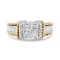 1.50ctw Princess Cut Diamond Quad Engagement 14K White and Yellow Gold Ring
