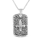 .925 Sterling Silver Invisible-Set Diamond Accent "Fleur Di
Lis" 18" Pendant Necklace Dog Tag