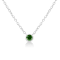 0.10ctw Suspended Green Diamond Solitaire Sterling Silver Necklace