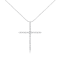 Sterling Silver 3.0ctw Round-Cut Diamond Cross 18" Pendant
w\chain(I-J Color, I2-I3 Clarity)