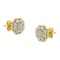 14K Yellow Gold Over Sterling Silver 1/6ctw Miracle-Plate Set Diamond
Floral Stud Earrings